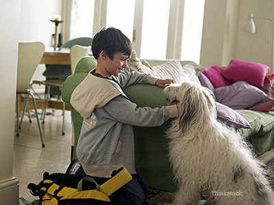 Boy with hero dog